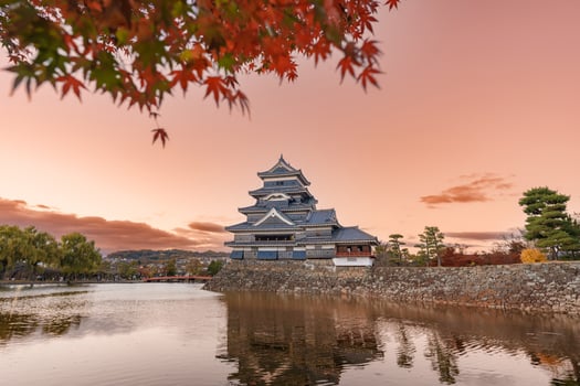 Matsumoto Castle or Crow Castle in Autumn, is one of Japanese premier historic castles in easthern Honshu. Landmark and popular for tourists attraction in Matsumoto city, Nagano Prefecture, Japan photo