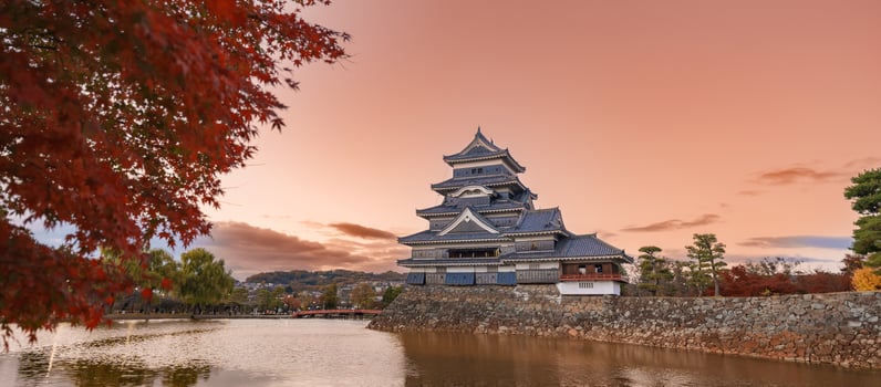 Matsumoto Castle or Crow Castle in Autumn, is one of Japanese premier historic castles in easthern Honshu. Landmark and popular for tourists attraction in Matsumoto city, Nagano Prefecture, Japan photo