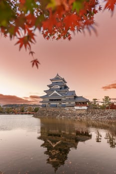 Matsumoto Castle or Crow Castle in Autumn, is one of Japanese premier historic castles in easthern Honshu. Landmark and popular for tourists attraction in Matsumoto city, Nagano Prefecture, Japan photo