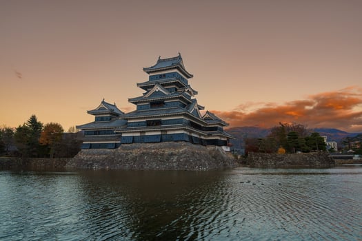 Matsumoto Castle or Crow Castle in Autumn, is one of Japanese premier historic castles in easthern Honshu. Landmark and popular for tourists attraction in Matsumoto city, Nagano Prefecture, Japan photo