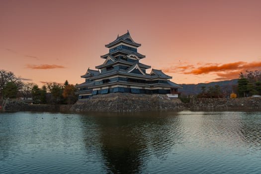 Matsumoto Castle or Crow Castle in Autumn, is one of Japanese premier historic castles in easthern Honshu. Landmark and popular for tourists attraction in Matsumoto city, Nagano Prefecture, Japan photo