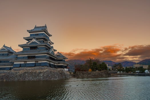 Matsumoto Castle or Crow Castle in Autumn, is one of Japanese premier historic castles in easthern Honshu. Landmark and popular for tourists attraction in Matsumoto city, Nagano Prefecture, Japan photo