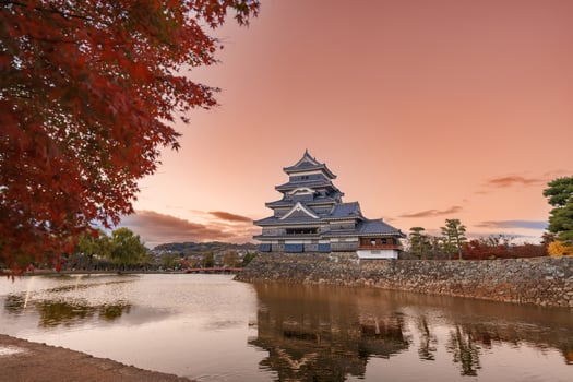 Matsumoto Castle or Crow Castle in Autumn, is one of Japanese premier historic castles in easthern Honshu. Landmark and popular for tourists attraction in Matsumoto city, Nagano Prefecture, Japan photo