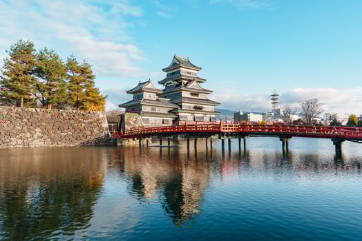 Matsumoto Castle or Crow Castle in Autumn, is one of Japanese premier historic castles in easthern Honshu. Landmark and popular for tourists attraction in Matsumoto city, Nagano Prefecture, Japan photo