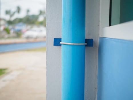 External drain pipe from bathroom, toilet photo