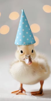 Duckling Wearing Party Hat photo