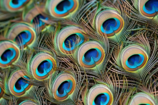 Vibrant peacock feathers. Beauty of nature photo