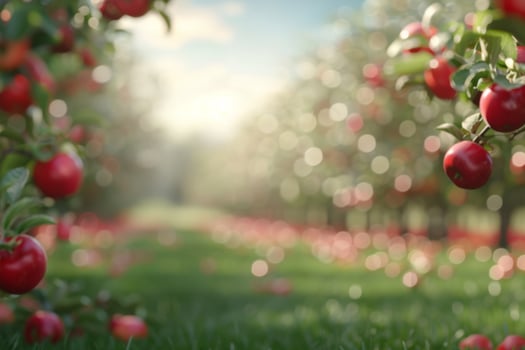 Red Apples in a Green Orchard photo