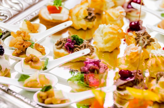 Assorted Appetizers on Silver Tray photo