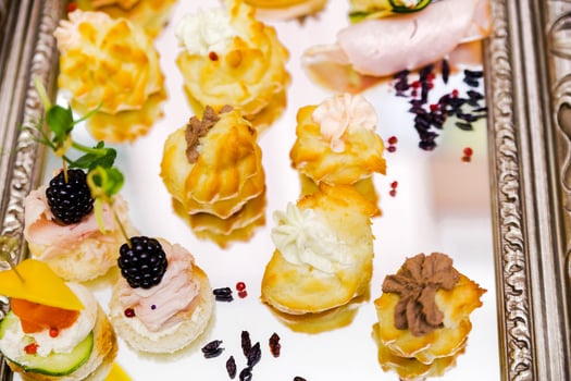 Elegant Appetizers Display. Horizontal photo