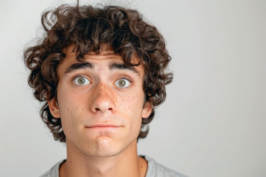 Portrait of a Curly-Haired Young Man photo