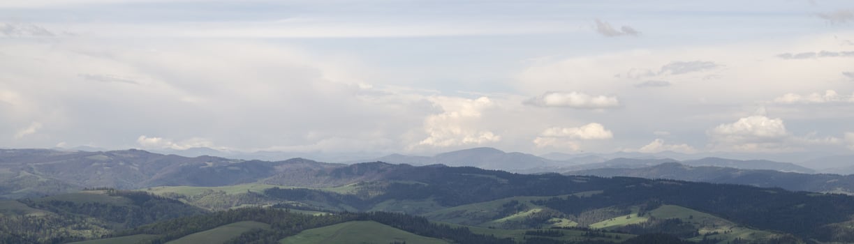 Landscape with mountains and clouds photo