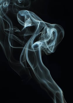 Abstract white smoke texture moves on black background Plume of smoke wave design wallpaper. Design element. Abstract texture photo