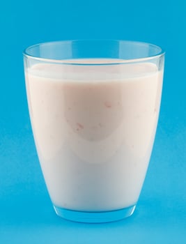 Yogurt in a glass. Useful milk drink photo