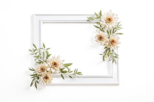 White Frame with Delicate Flowers photo