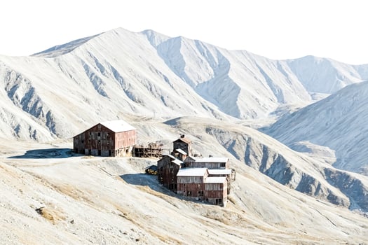 Abandoned Mining Buildings in the Mountain photo