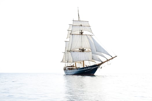 Sailing ship on a calm sea photo