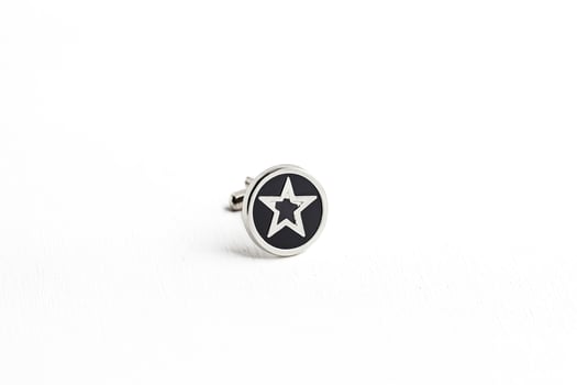 Silver Cufflinks with Black Star photo