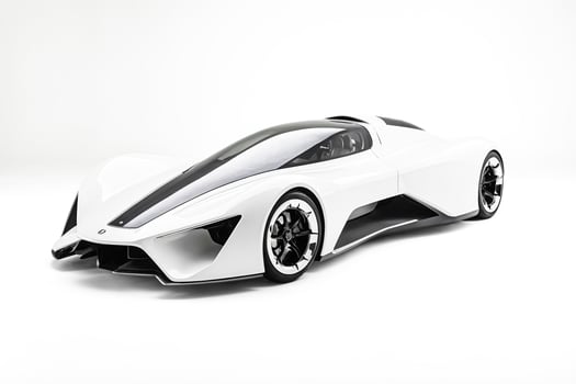 White Futuristic Sports Car photo