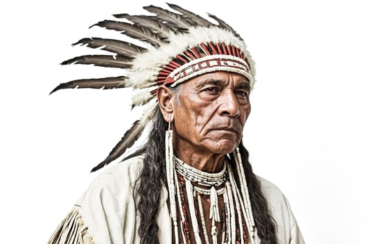 Native American Chief in Traditional Headdress photo