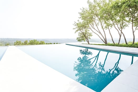 Infinity Pool with Mountain View Reflection photo