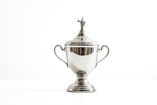 Silver Trophy on White Background photo