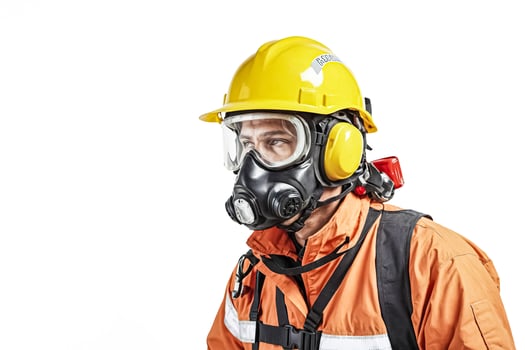Firefighter in full protective gear photo