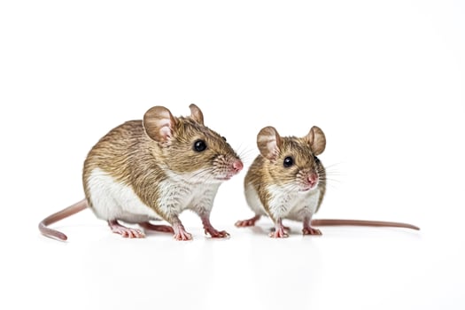 Two Adorable Mice on a White Background photo