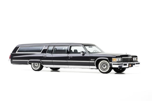 Black Cadillac Limousine on White Background photo