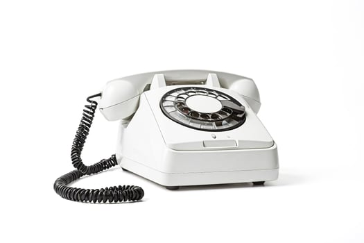 Vintage White Rotary Dial Phone photo