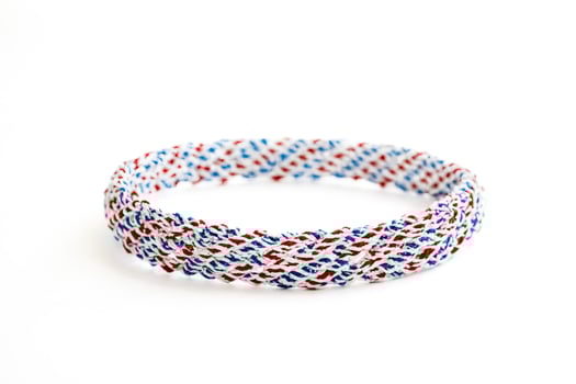 Red, White, and Blue Braided Rope Bracelet photo
