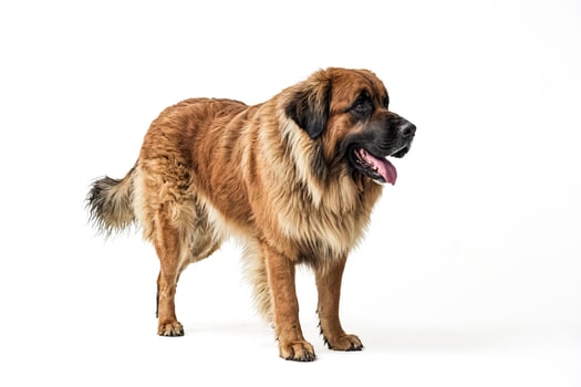 Leonberger Dog Standing on White Background photo