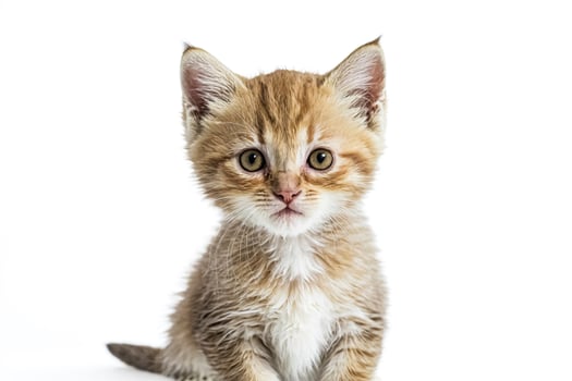 Cute ginger kitten looking at camera photo