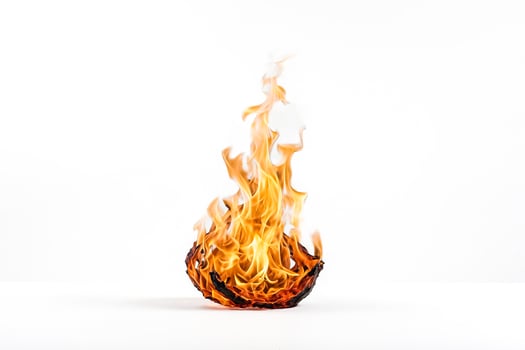 Fireball Burning on White Background photo