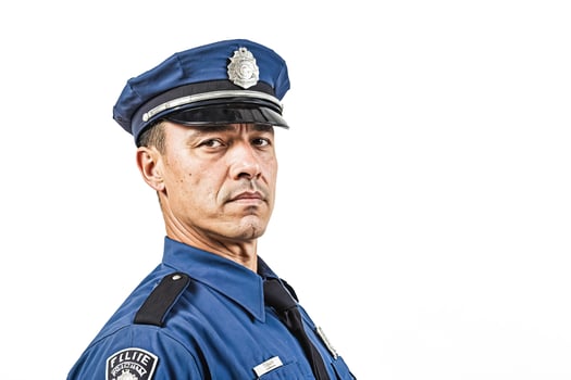 Serious Police Officer Portrait photo
