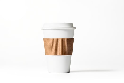 Coffee to go cup mockup on white background photo