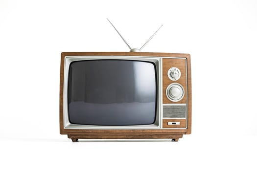 Vintage Television Set Isolated on White Background photo