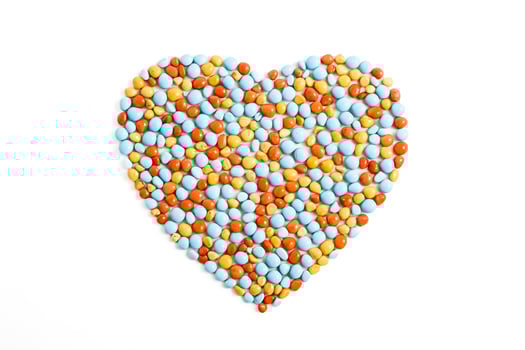 Colorful Easter Eggs in a Heart Shape photo