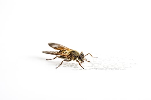 Close-up of a Bee on a White Surface photo