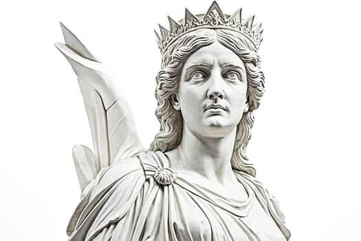 White Marble Statue of a Woman Wearing a Crown photo