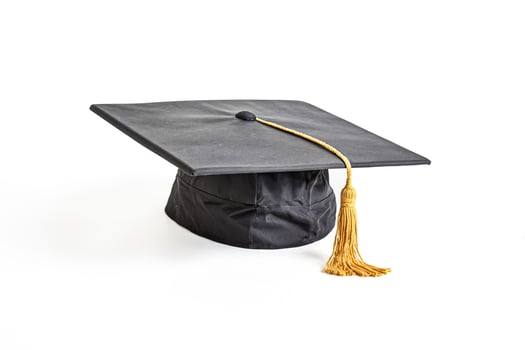Black Graduation Cap with Gold Tassel photo