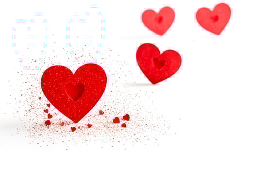 Red Hearts Confetti Explosion photo