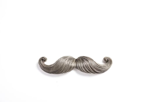 Gray Mustache Isolated on White Background photo