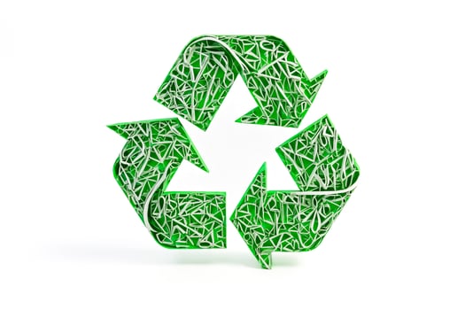 Green Recycling Symbol Made of Paper photo