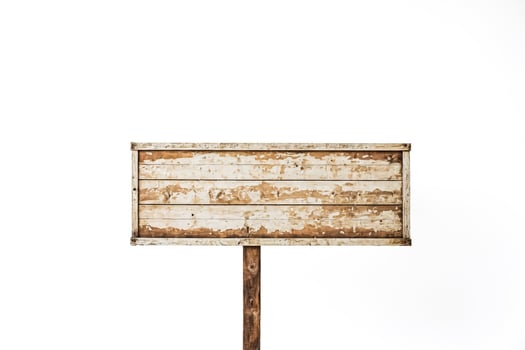 Wooden signpost with blank sign photo