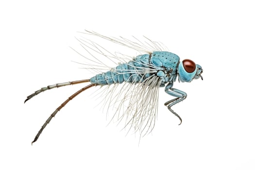 Blue and White Winged Insect Macro Photography photo