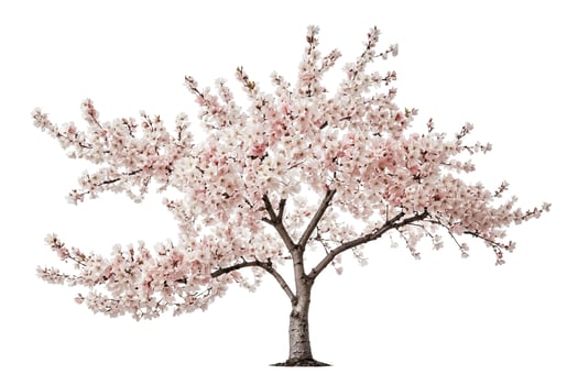 Pink Cherry Blossom Tree Isolated on White Background photo