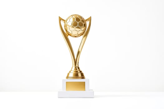 Golden Soccer Trophy on White Background photo