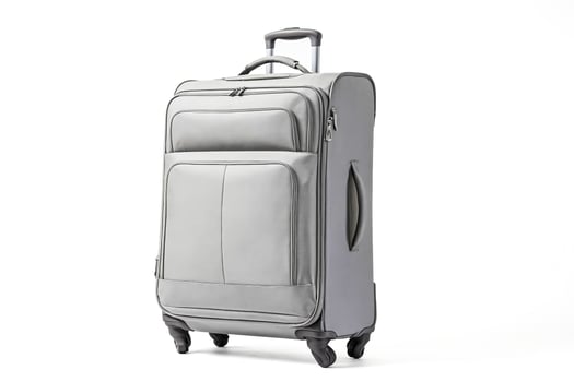 Grey Suitcase on White Background photo