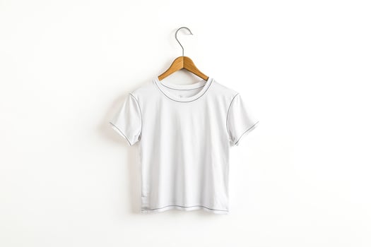 White T-Shirt on Wooden Hanger photo